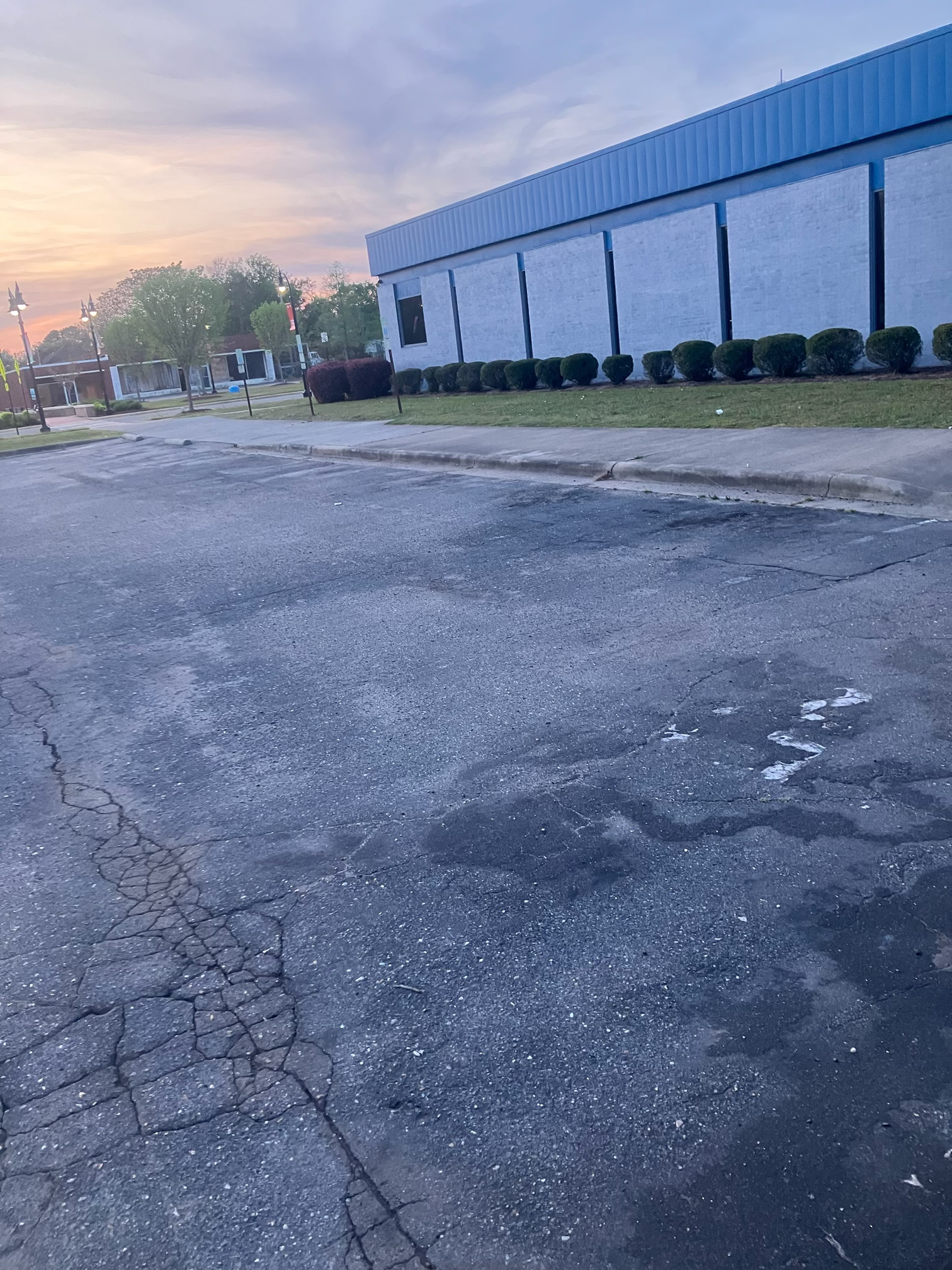 Parking lot before striping improvement in Greensboro NC