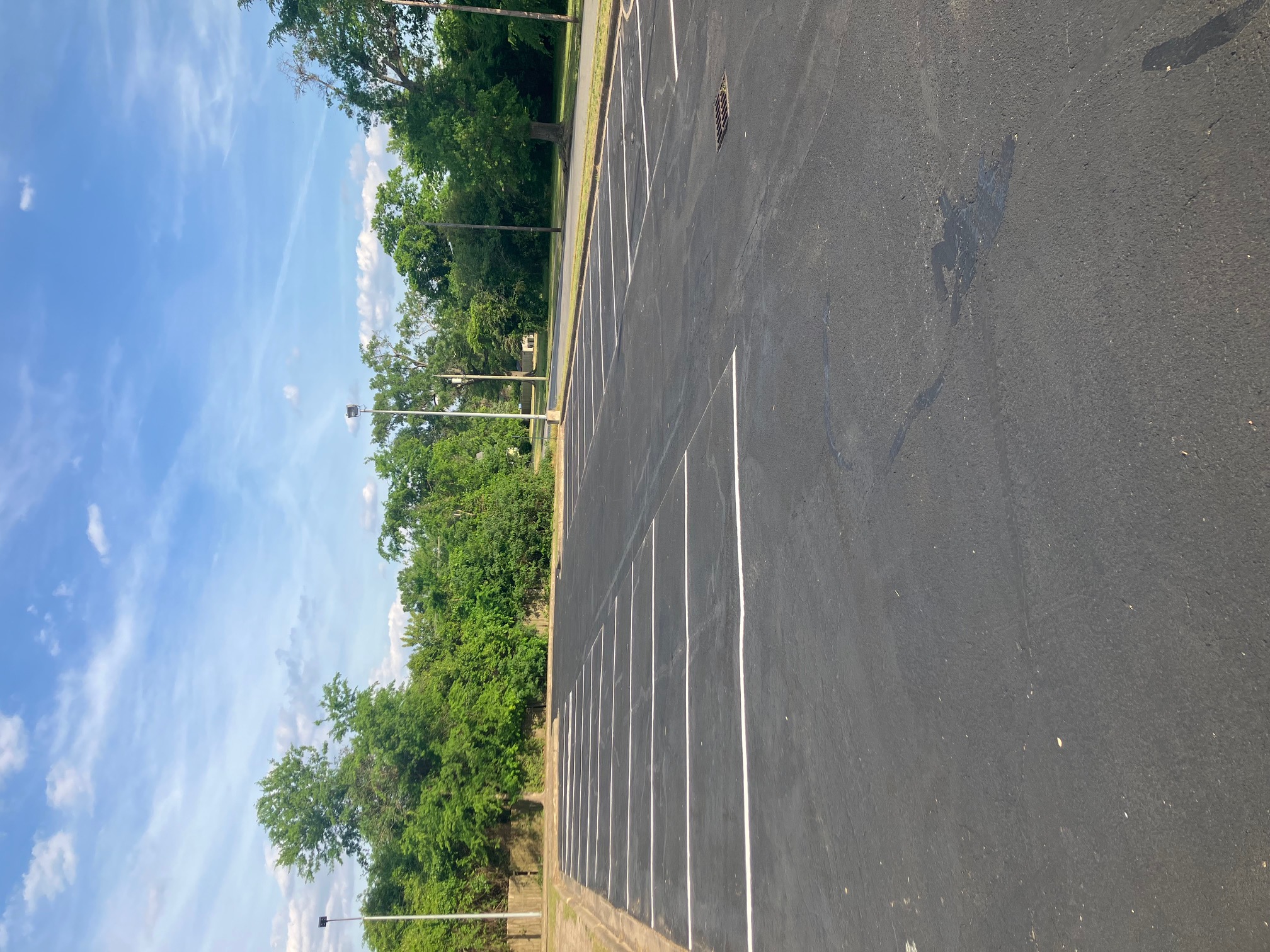Parking lot after striping improvement in Greensboro NC