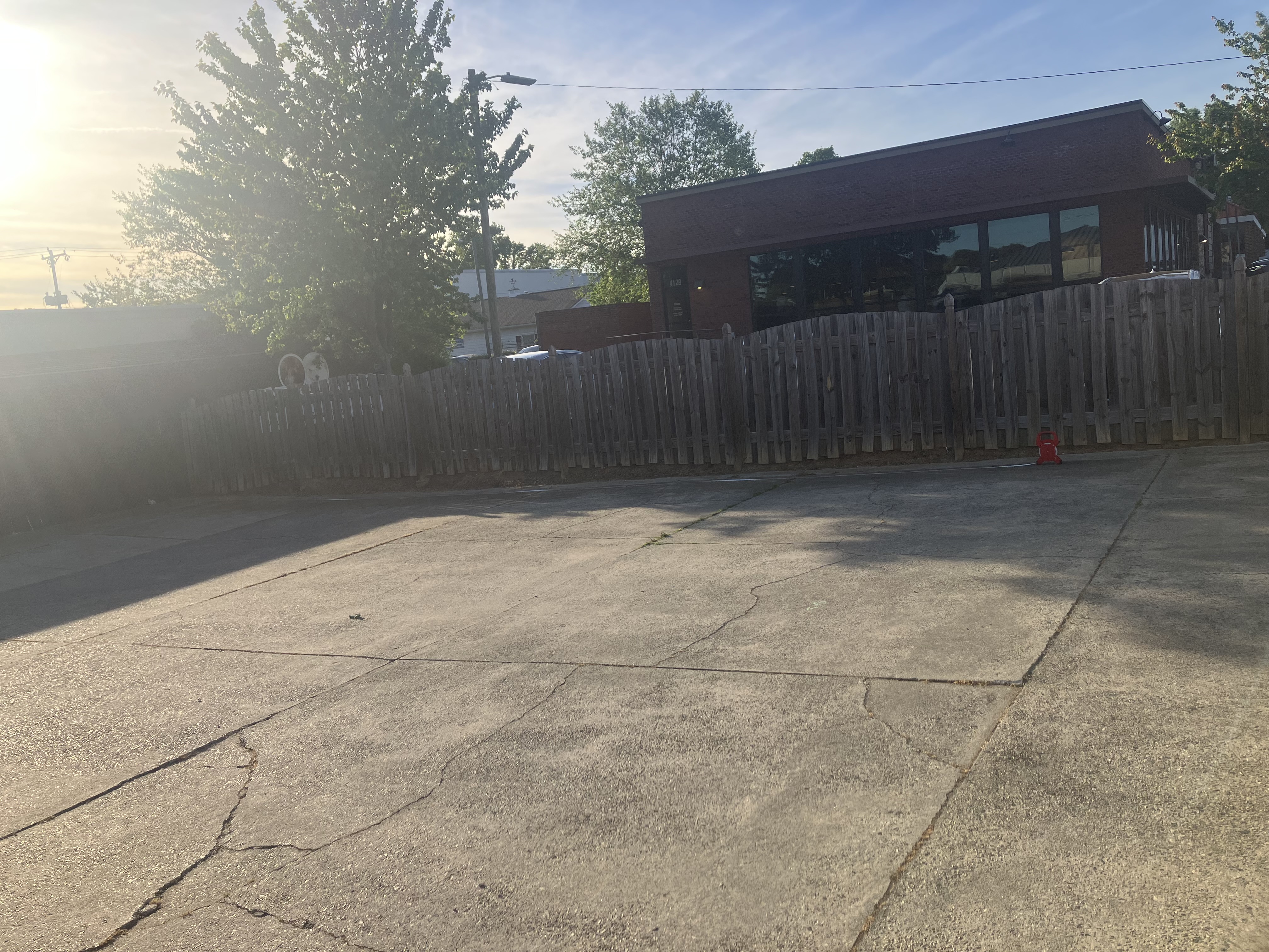 Parking lot surface before striping improvement in Greensboro NC