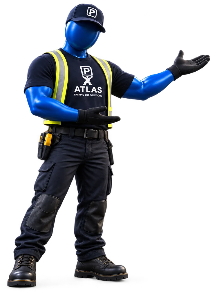 Atlas crew member in uniform presenting the project gallery