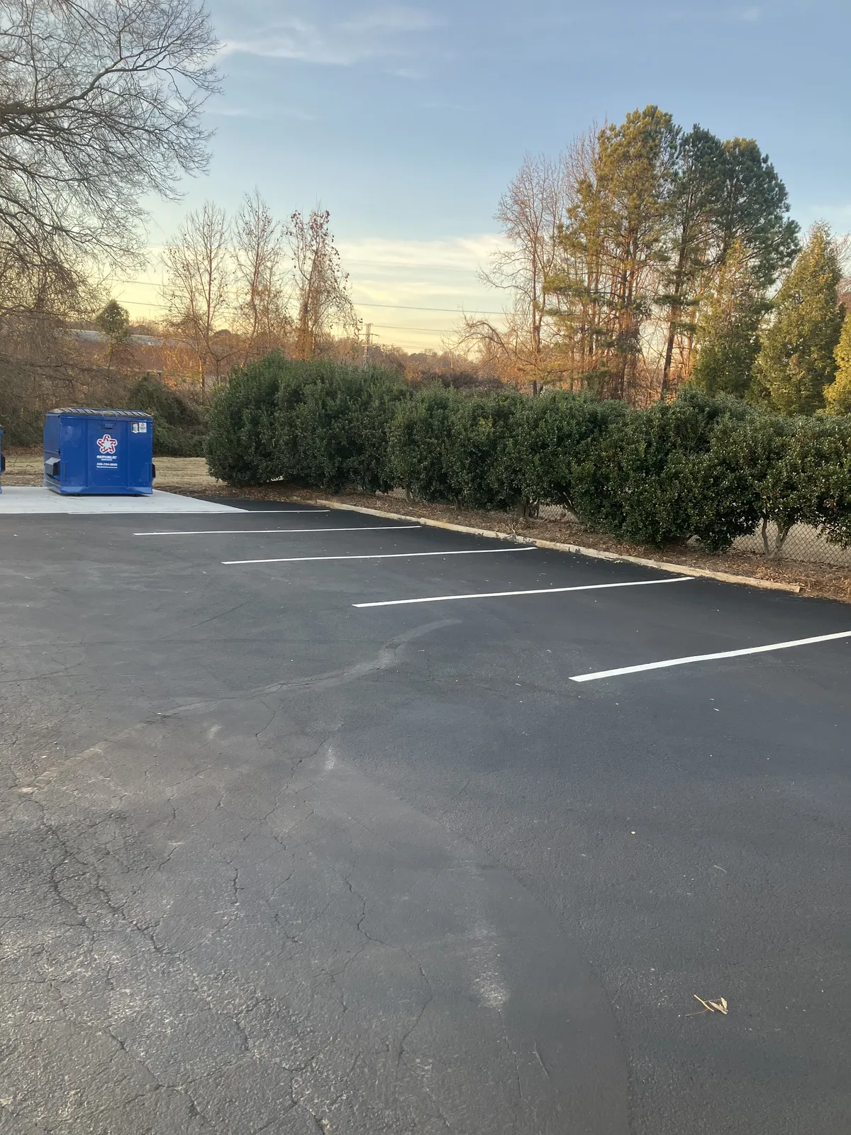 Professional parking lot line striping application in Greensboro NC