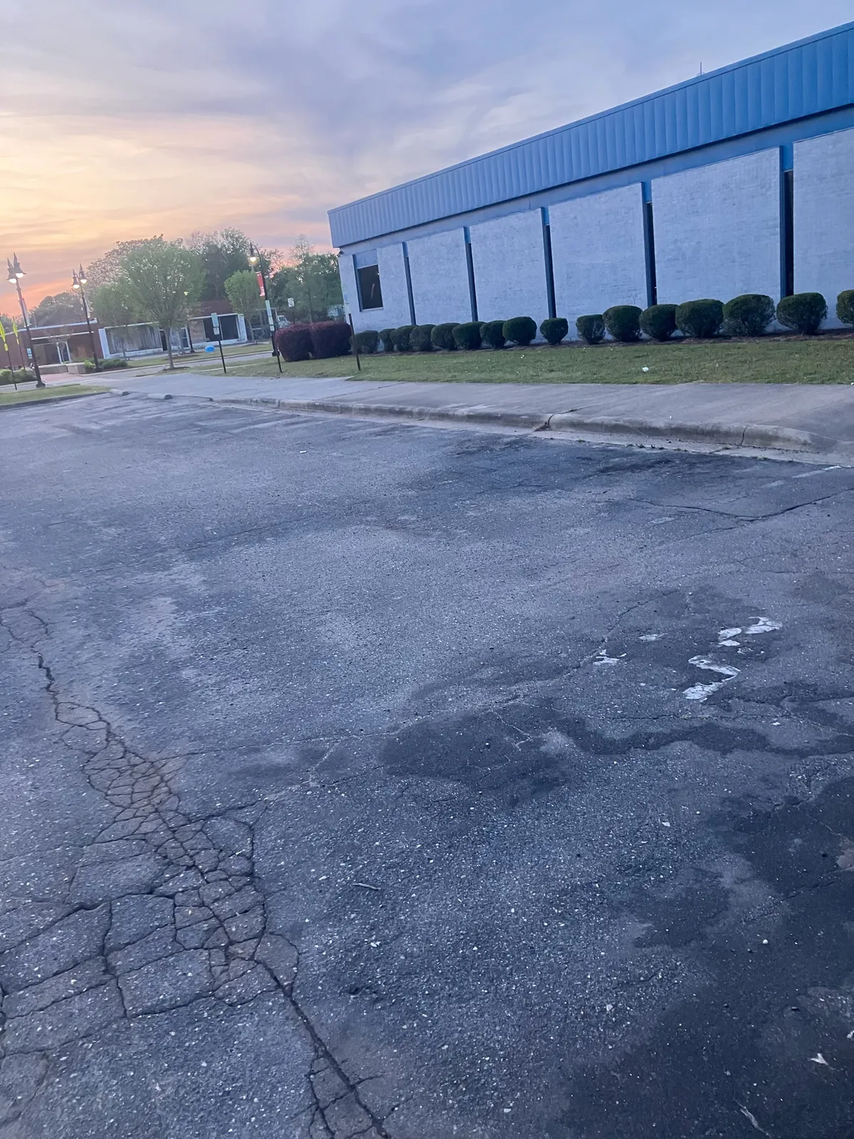Parking lot before striping improvement in Greensboro NC