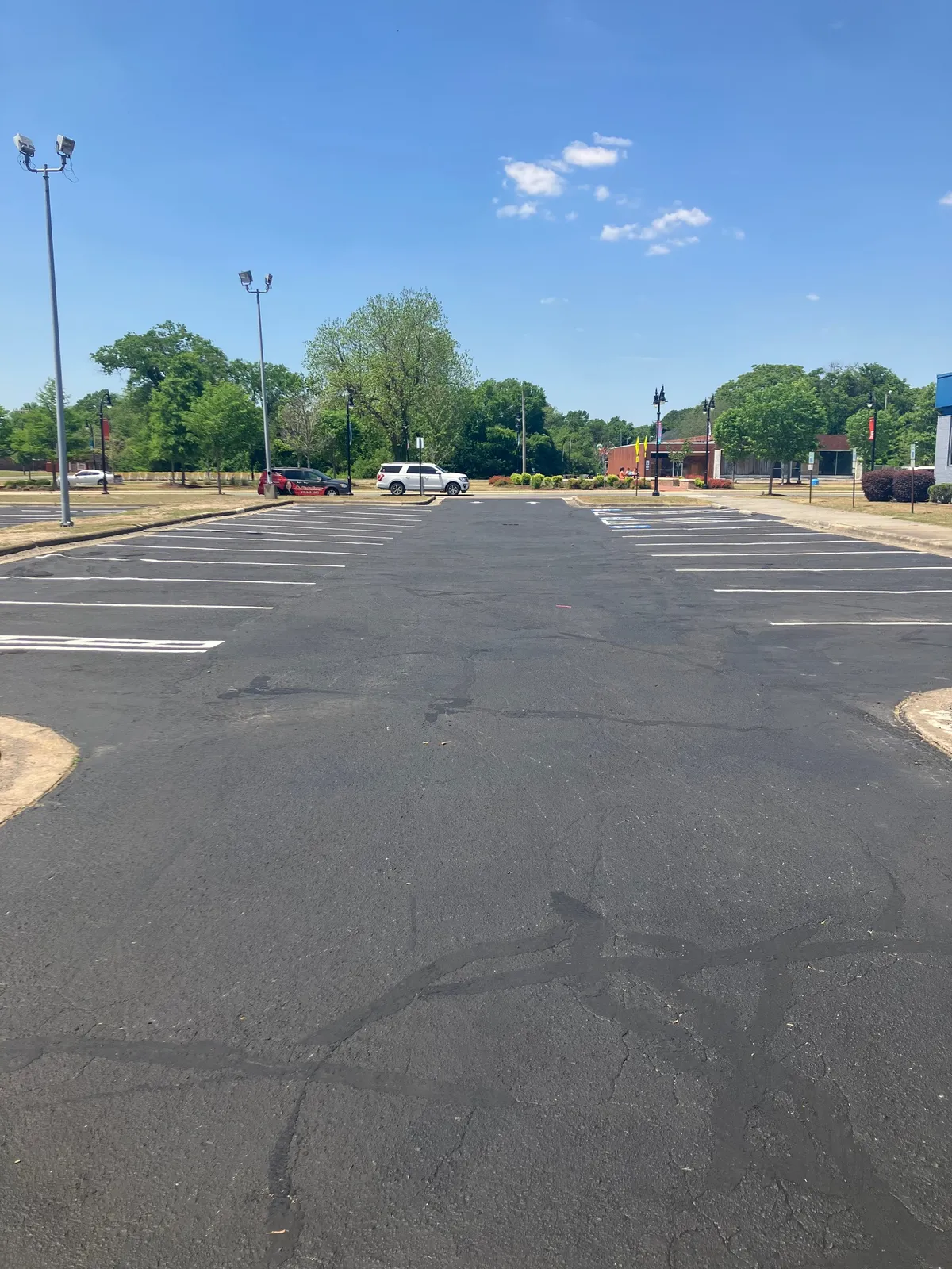 Freshly improved parking lot after maintenance in Greensboro NC