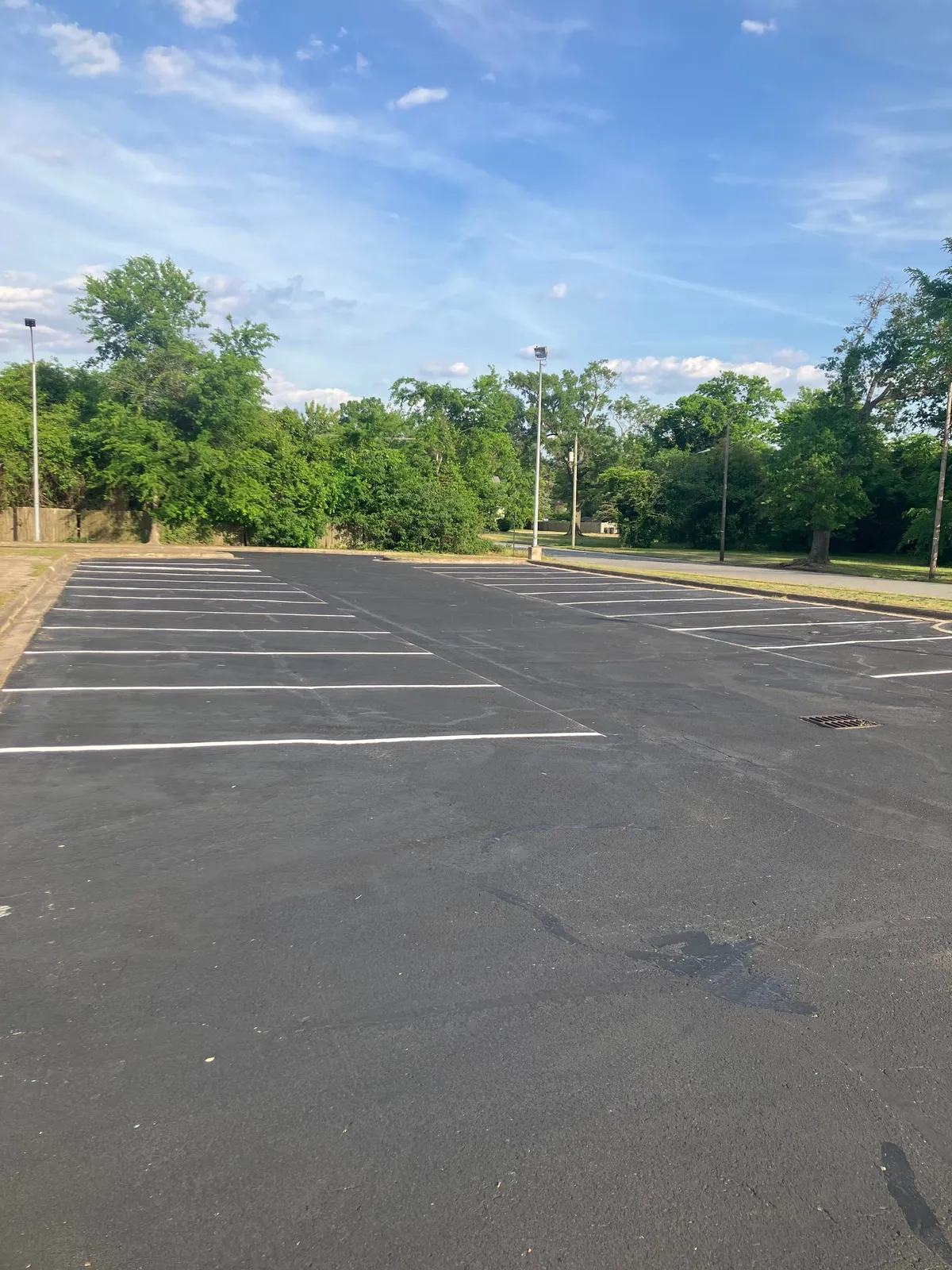 Parking lot after striping improvement in Greensboro NC
