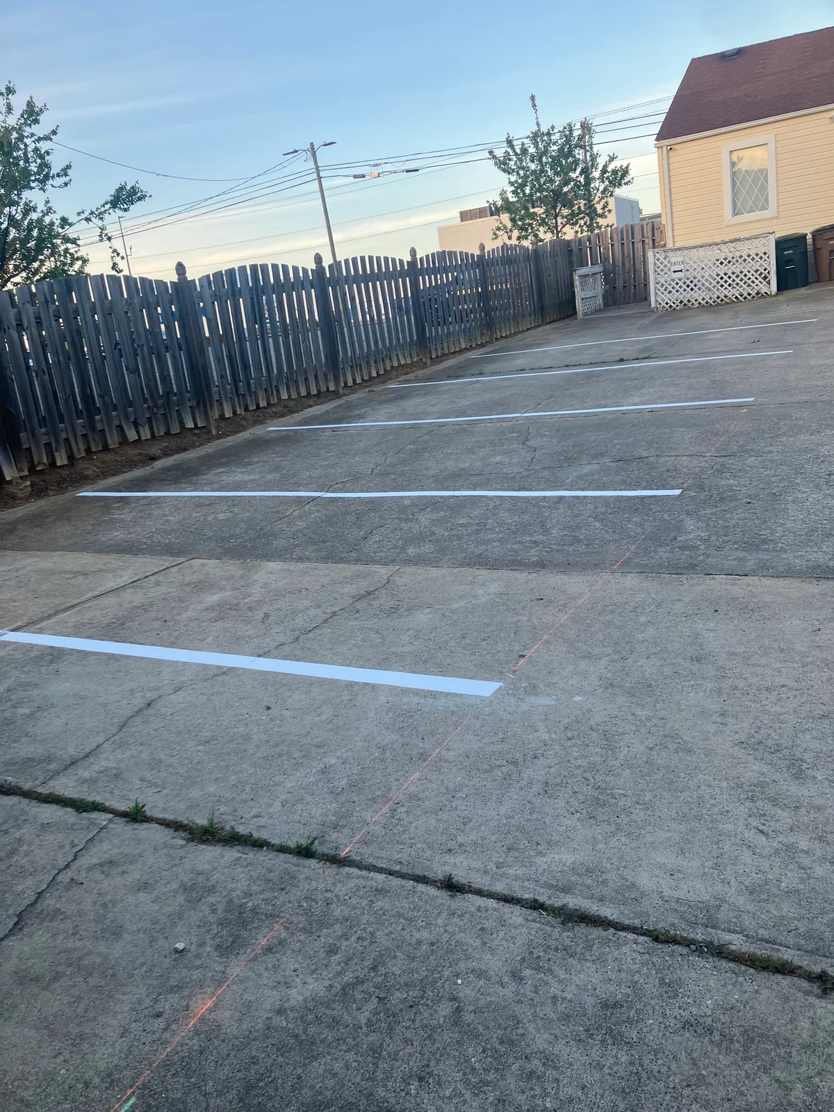Parking lot after striping improvement in Greensboro NC