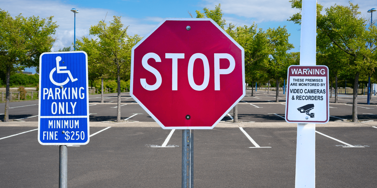 Parking lot signage installation